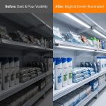 Fully illuminated light bar for supermarket wood shelving decoration - UnioneLED