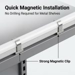 Ultra-thin embedded recessed LED light bar on supermarket gondola wood shelves - UnioneLED