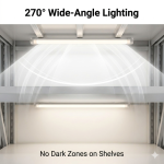 UnioneLED 270 degree slim magnetic LED tube light bar with silver mounting clips for retail shelf and gondola display lighting