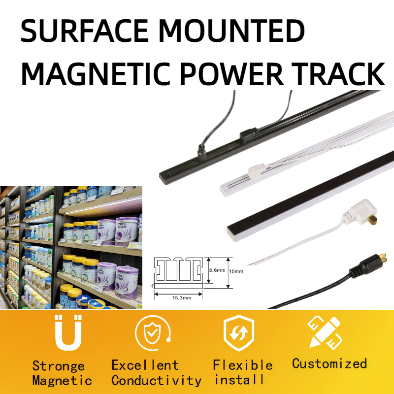 surface mounted magnetic power track