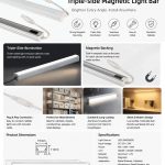 Triple-side magnetic LED light bar for display shelf light and gondola shelf lighting system.