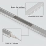 Triple-side magnetic LED light bar for display shelf light and gondola shelf lighting system.