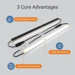 Triple-side magnetic LED light bar for display shelf light and gondola shelf lighting system.