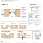Ultra-thin embedded recessed LED light bar on supermarket gondola wood shelves - UnioneLED