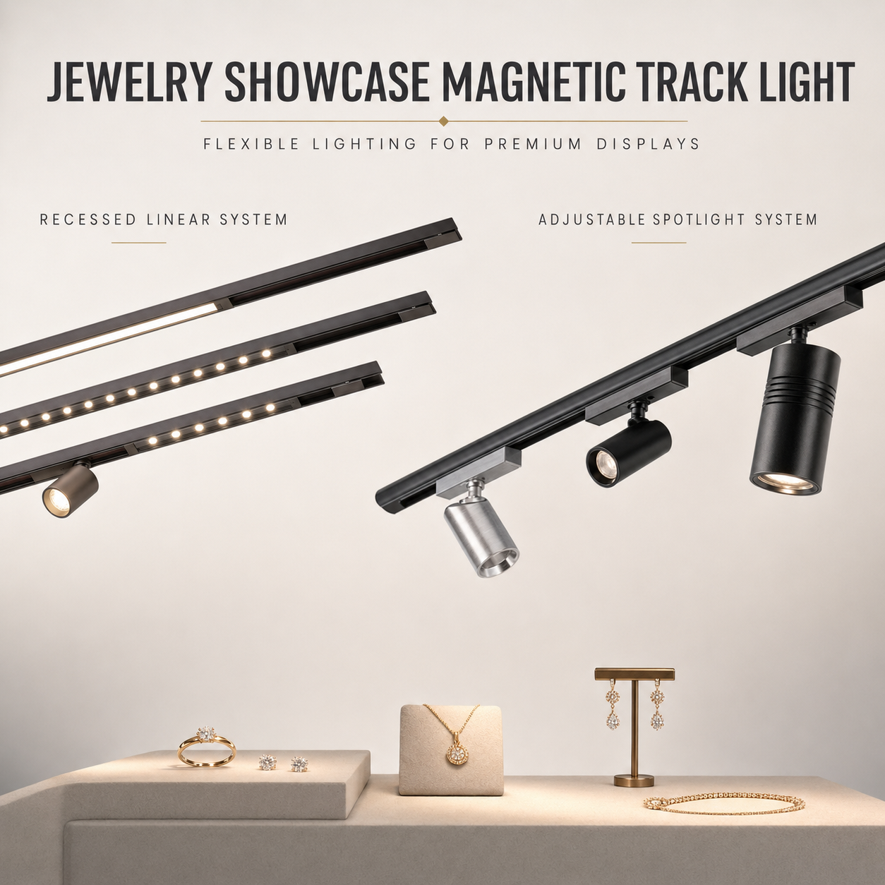 Jewelry Showcase Display lighting