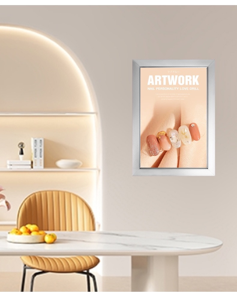 Complete LED snap lighting box installed in a beauty retail interior