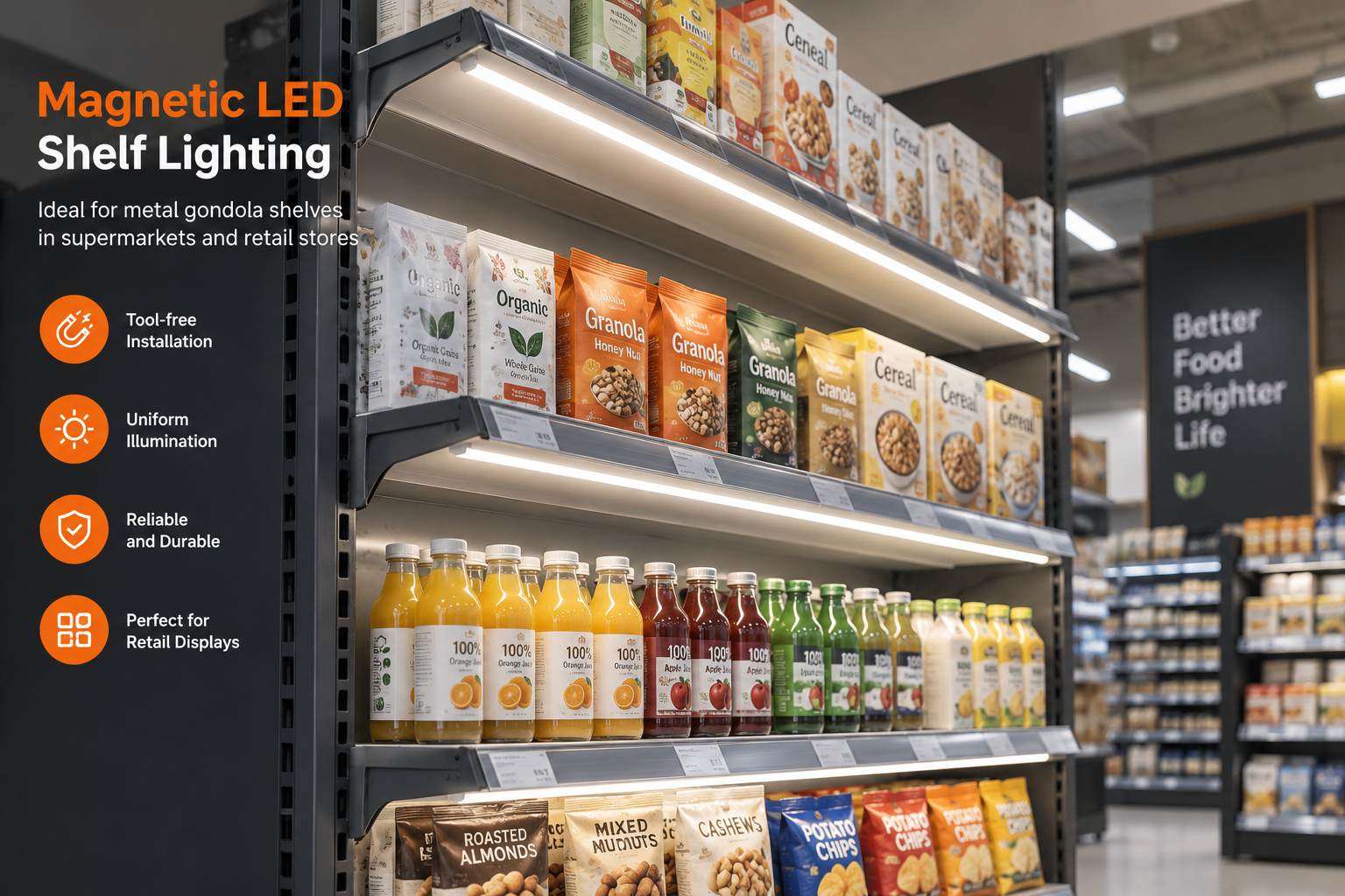 Magnetic LED Shelf Lighting